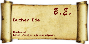 Bucher Ede névjegykártya